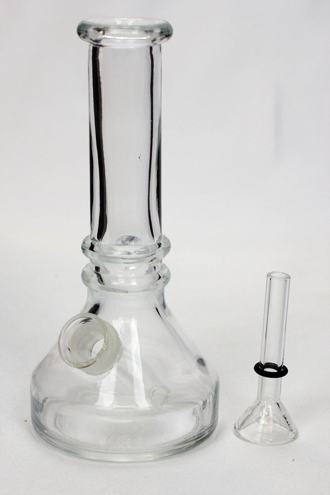 6" heavy clear soft glass water bong