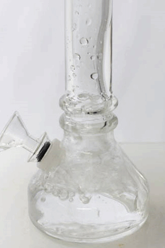 6" heavy clear soft glass water bong
