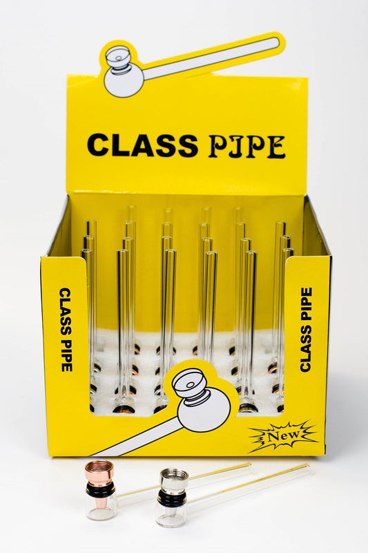 5.5" Glass tube pipe TP004 with metal screen Box of 24