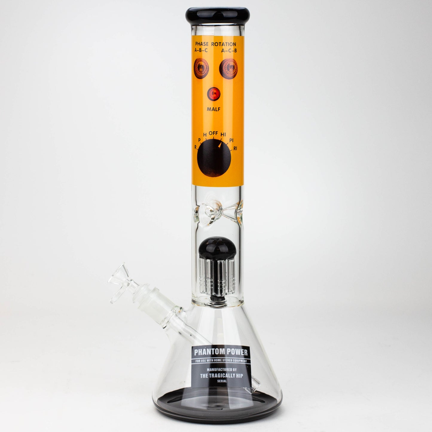 THE TRAGICALLY HIP-15.5" glass water pipe with single percolator by Infyniti