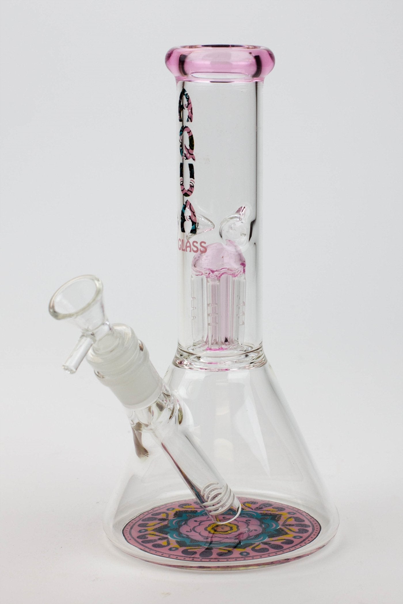 9" AQUA Single tree arms percolator glass water bong